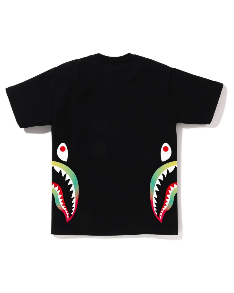 T Shirts Bape Gradation Side Shark Noir Homme | NCO-58672402